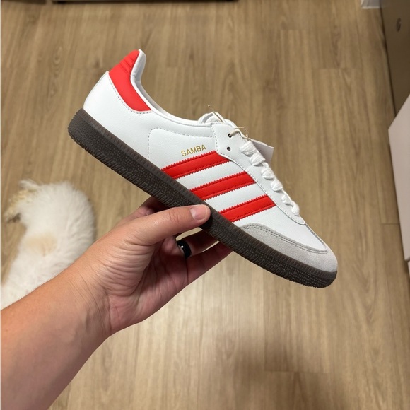 adidas Samba White and Red Men's Shoes